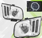  2005 2006 2007 2008 2009 Ford Mustang Chrome Clear Headlights Pair [CCFL Halo]