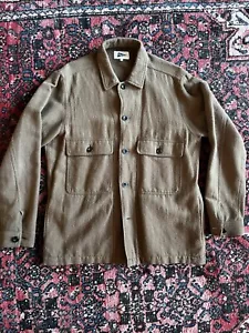 Pilgrim Surf + Supply New York Chilton Wool Flax Linen Herringbone Shirt Jacket - Picture 1 of 7