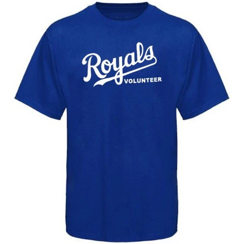 Kansas City Royals Wordmark "Volunteer" Blue T Shirt Men's SZ (S-XL) - MAJESTIC Cover