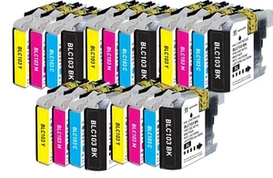 Replacement Ink Combo fits Brother LC103 LC101 MFC-J450DW MFC-J470DW MFC-J475DW - Picture 1 of 14