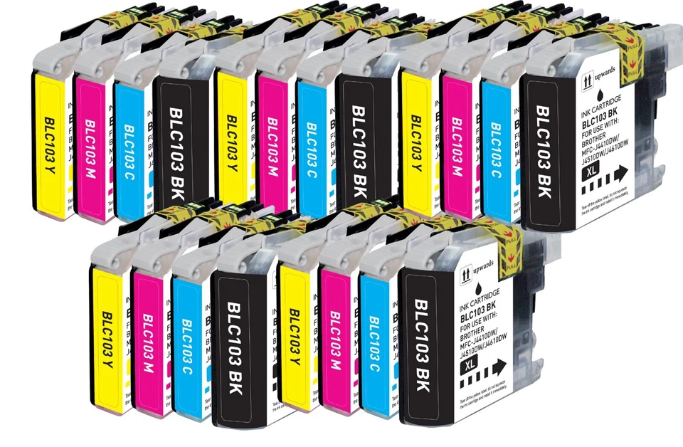 Replacement Ink Combo fits Brother LC103 LC101 MFC-J450DW MFC-J470DW MFC-J475DW - Image 1 of 1