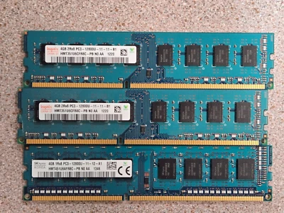 SK Hynix 12GB (3x4GB) 1Rx8 PC3 12800U-11-13-A1 Desktop RAM - Image 1 of 2
