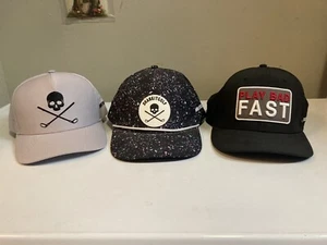 3 Cappello Golf Shank It Ghost Golf Play Bad Fast Uomo Patch Teschio Logo Snapback Cap - Foto 1 di 9