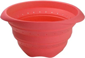 Lekue Collapsible Colander, Red, 9'' - Picture 1 of 3
