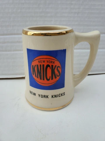 NBA New York Knicks Basketball 4¼ inch Ceramic Beer Mug Stein 1960s Cover