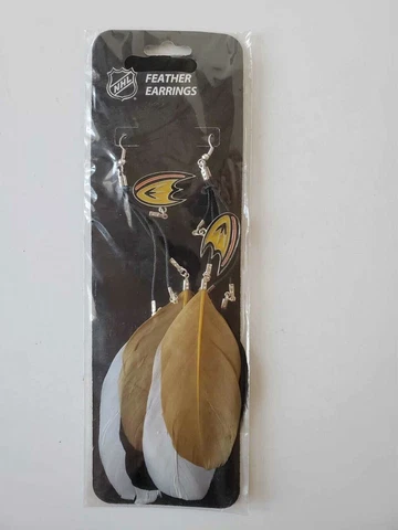 Anaheim Ducks Feather Style Earrings With Team Logo NHL Licensed - NWT Cover