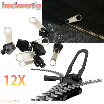 12xUniversal Repair Ersatz Reißverschluss Reißverschluss Schieber reparieren Set - Bild 1 von 4