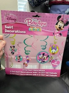 Disney Minnie Mouse Bow-tique 12ct. Swirl Decorations Party Supply New!!! - Picture 1 of 2