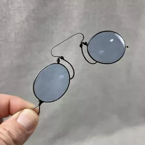 Gafas de sol antiguas Pince Nez azul claro nariz de resorte - Imagen 1 de 10