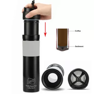 12oz Portable French Press Coffee Maker Travel Tea Mug Bottle Cup Outdoor Home - Picture 1 of 11