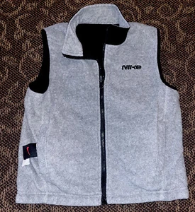 Vintage Nike Reversible Black Vest Embroidered Logo Youth 5/6/M Black/Grey🔥 - Picture 1 of 11