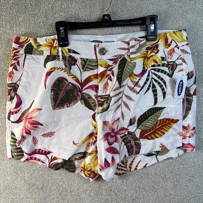 Pantalones Cortos Old Navy Para Mujer 12 Floral Hawaiano Mezcla de Lino Informales Todos los Días Playa NUEVO Foto 1 de 4