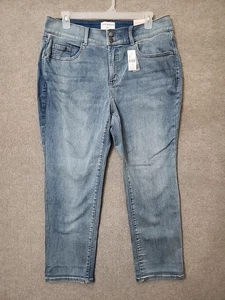 Lane Bryant Tigher Tummy Straight Jeans Damen 18 kurz blau helle Waschung NEU - Bild 1 von 10