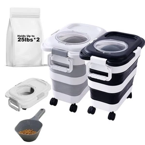 2pack 25 lbs Dog Food Storage Container,Collapsible Dog Food Container with S... - Picture 1 of 6