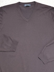 Brooks Brothers Sweater Merino Wool Blend L Burgundy V-neck - Picture 1 of 5