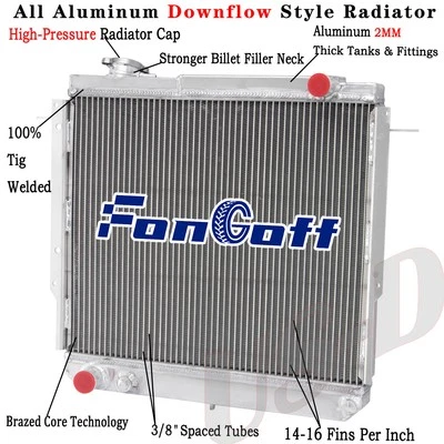 3Row Aluminum Radiator For 86-92 1990 JEEP CHEROKEE COMANCHE WAGONEER 2.5L 2.8L - Image 1 of 4