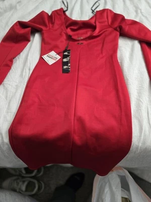 Vestido Colección Kardashian Mujer Talla Grande Rosa Rojo Ajustado Elástico Cremallera Foto 1 de 4