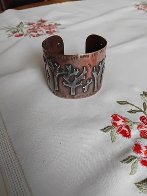 Amy Sinovich South African Copper + Silver Designer Tree Cuff Bracelet - Image 1 of 4
