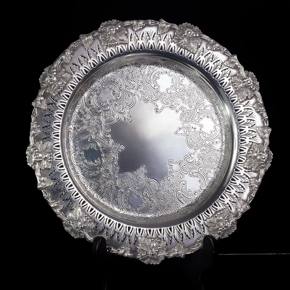 Bandeja de plata vintage Birks Rideau Plate 12" Foto 1 de 4