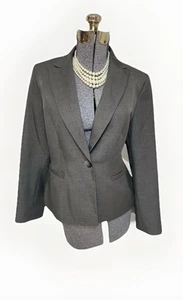 NEW Kasper Blazer Size 12 Gray Suit Jacket Executive Suit Separates Pockets - Picture 1 of 24