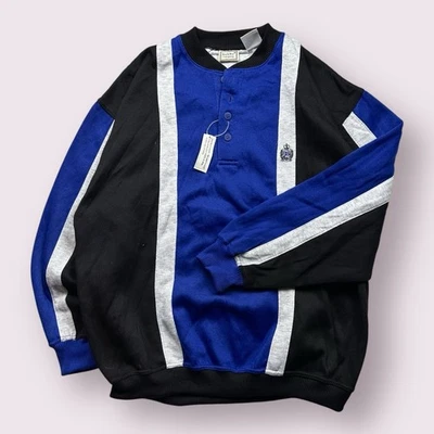 Sudadera a Rayas Vintage Nueva Con Etiquetas Para Hombre Bugle Boy Senderismo Años 90 Talla L Algodón EE. UU. Caminata Foto 1 de 4