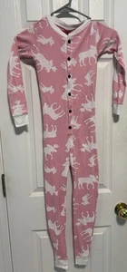 Lazy one Kids Pajamas Size 6 One Piece Pink “Don’t Moose With Me” - Picture 1 of 6