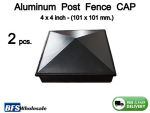 Tapa de poste de valla de aluminio 4 x 4 pulgadas, color NEGRO, 2 piezas, resistente a la intemperie - Imagen 1 de 11