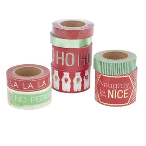 Cinta artesanal Martha Stewart Christmas Washi 8 rollos rojo verde blanco dorado - Imagen 1 de 2