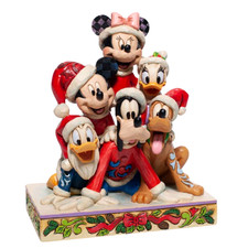 DISNEY TRADITION STATUINA TOPOLINO E GLI AMICI A NATALE 15,00 CM 6007063