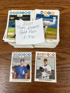 2008 Topps Update Gold Foil Baseball Complete Set UH1-UH330 - Picture 1 of 3