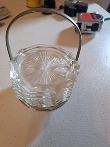 Vintage Leonard Co Reims France Crystal Glass Coasters in Silver Plate Holder - Picture 1 of 3