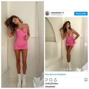 NWT $7,395 Versace Runway 2022 Medusa Corset Satin Midi Dress Pink IT 40/ US 4 - Picture 1 of 17