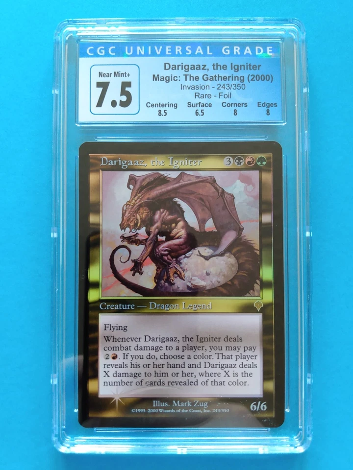 FOIL 🌈✨ Darigaaz, the Igniter ✨🌈 Invasion | Vintage 2000 MTG | NM+ CGC 7.5 - Image 1 of 2