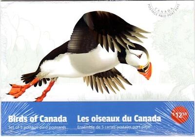 JUEGO DE 5 POSTALES PREPAGADAS AVES DE CANADÁ SERIE #1 CANADÁ Foto 1 de 2