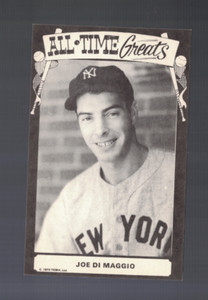 Joe Dimaggio New York Yankees 1973 All Time Greats TCMA Postcard Blank Back
