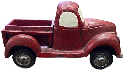 Vintage 1940's Ford Cast Iron Red Truck 7” Long 3.5 Pounds - Image 1 of 4