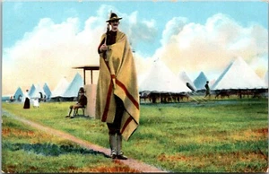 WWI Soldier Wrapped in Blanket Postcard - Picture 1 of 2
