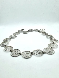 Außergewöhnliches vintage Silber Collier Halskette spiralförmig retro 37 cm - Bild 1 von 3