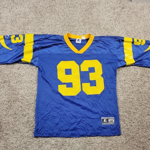 Vintage St. Louis Rams Jersey Kevin Carter Mens 48 Large #93 NFL Starter Cover