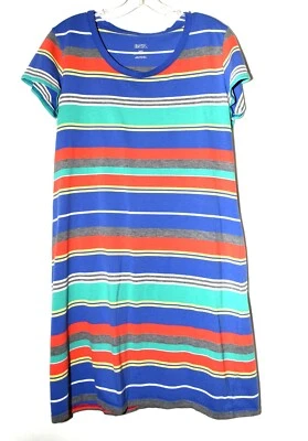 Gilligan O'malley Azul Naranja Verde Rayas Camiseta Prendas para Dormir Vestido Talla M Foto 1 de 4