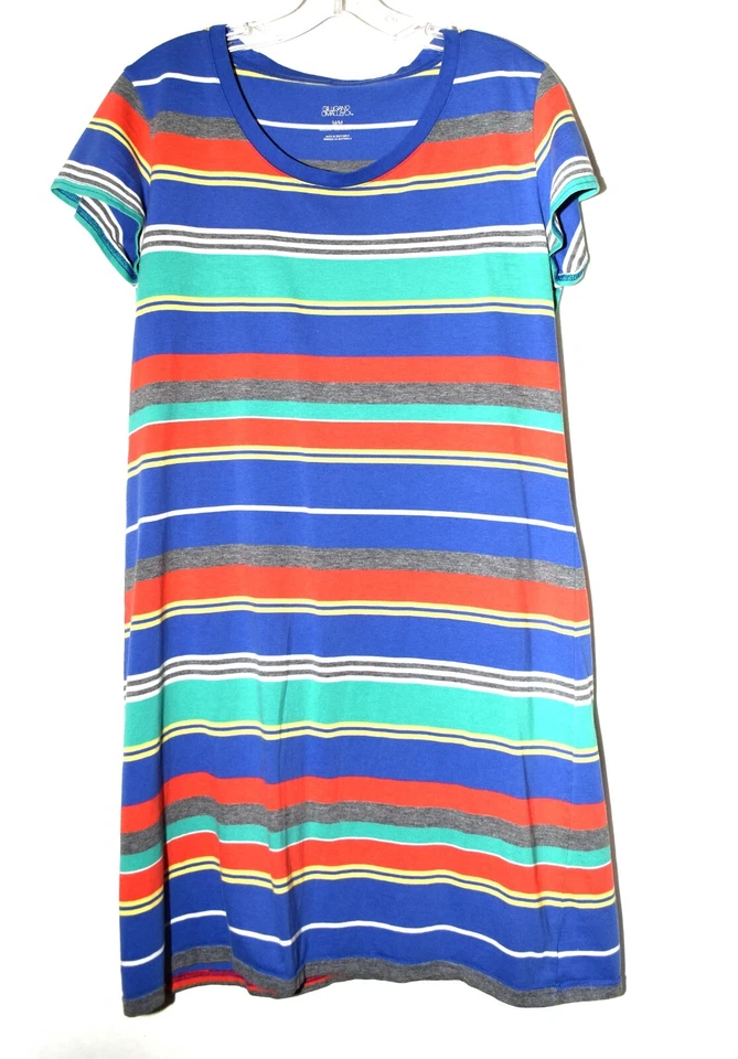 Gilligan O'malley Azul Naranja Verde Rayas Camiseta Prendas para Dormir Vestido Talla M Foto 1 de 4