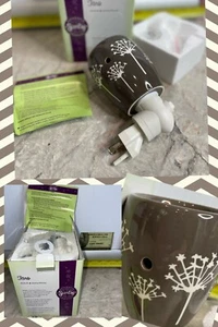 SCENTSY TARO Mini scaldacera grigio e bianco tarassaco floreale margherita pensionato nite - Foto 1 di 10