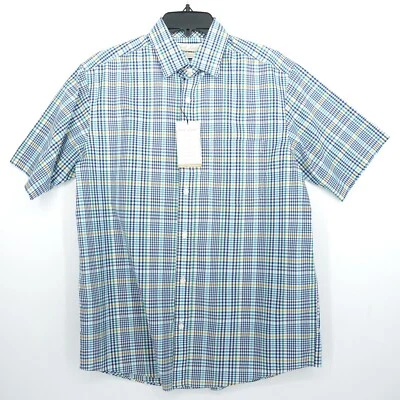 Camisa para hombre Roundtree & Yorke Gold Label S azul blanco naranja TealCheck nueva con etiquetas Foto 1 de 4
