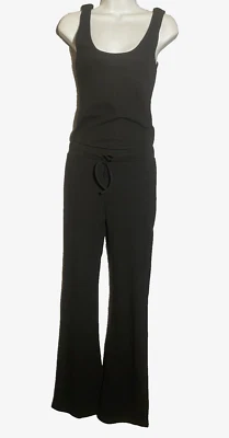 Macacão Olivaceous Feminino Tamanho Médio Preto Sem Mangas com nervuras Novo com etiquetas - Imagem 1 de 4