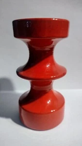 Groovy Kerzenhalter aus den 60iger Jahren rot Keramik - Bild 1 von 2