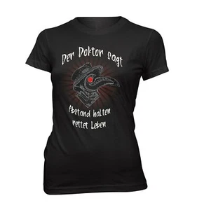 Damen Lady Fit T-Shirt Der Doktor sagt Abstand halten Pandemie DS29420 - Picture 1 of 1