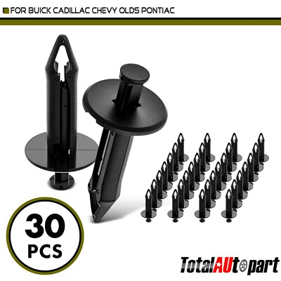 30 piezas sujetadores de retención de fascia de parachoques para Chevy Buick 11,11 mm nailon tipo empuje Foto 1 de 4