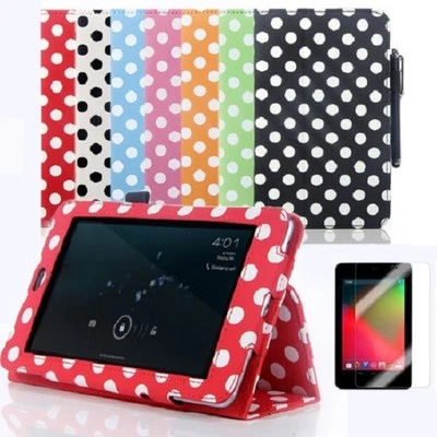 High Quality Polka Flip PU Leather Case 1st Generation 2012 Asus Google Nexus 7" - Image 1 of 2
