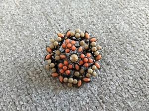 Broche Mujer Disfraz Moda Joyería Plástico Facetado Redondo Coral Bronceado Pin - Imagen 1 de 5