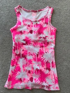 So Girls Pink White Palm Tree Tank Top Size 12 EUC - Picture 1 of 2